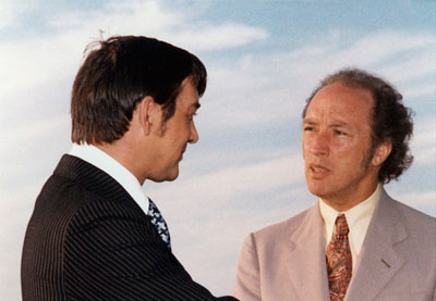 With Pierre Trudeau, 1973